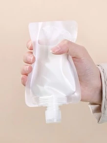 1 Pieza 100ml Bolsa De Cosméticos Líquidos De Viaje Para Artículos De Tocador, Gel De Ducha, Lavado De Cara, Bolsa De Embalaje De Loción - transparente - Ver 3