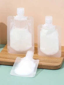 1 Pieza 100ml Bolsa De Cosméticos Líquidos De Viaje Para Artículos De Tocador, Gel De Ducha, Lavado De Cara, Bolsa De Embalaje De Loción - transparente - Ver 4