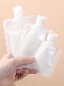 1 Pieza 100ml Bolsa De Cosméticos Líquidos De Viaje Para Artículos De Tocador, Gel De Ducha, Lavado De Cara, Bolsa De Embalaje De Loción - transparente - Ver 5
