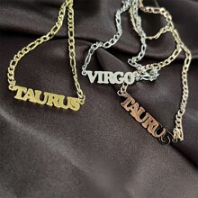 1入組生肖字母吊墜項鍊，送給畢業生、朋友、戀人完美禮物