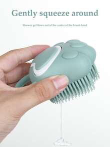 1入組-卡通貓爪嬰兒沐浴刷快速起泡矽膠擦洗神器全身按摩水療刷浴室配件