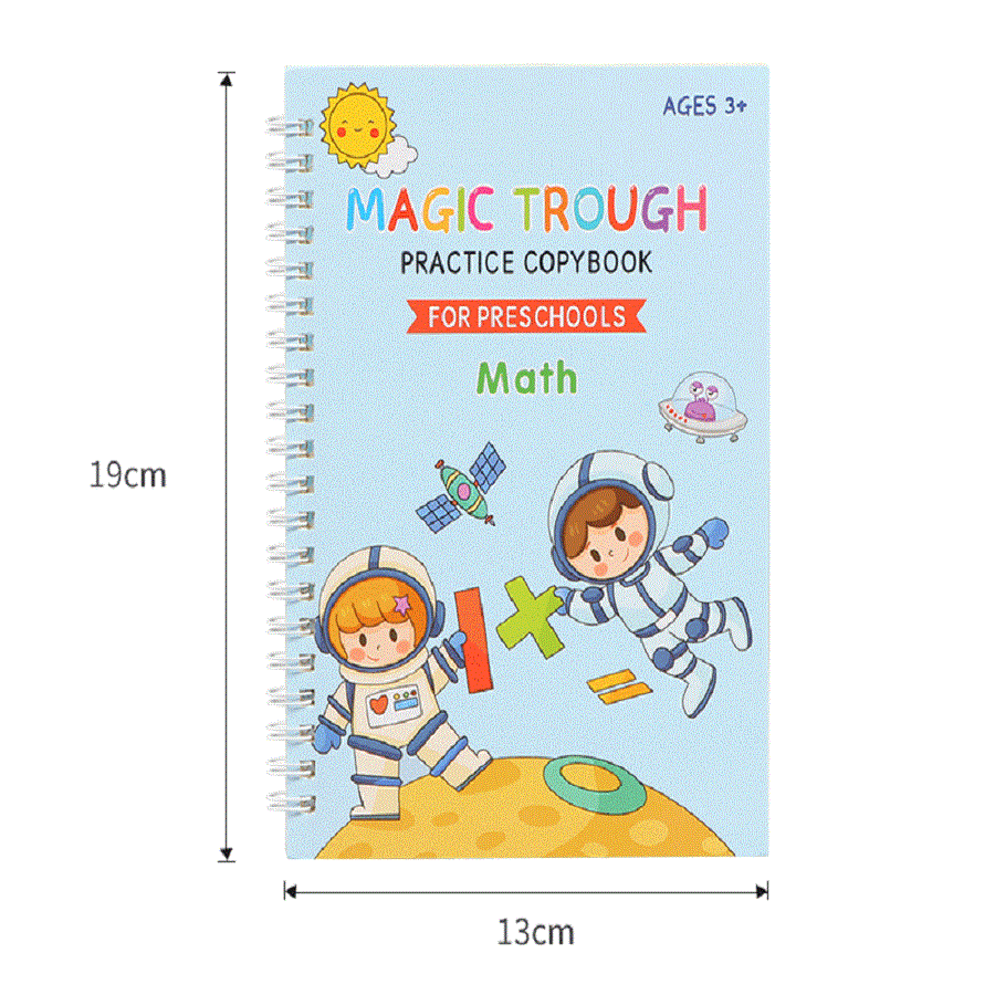 1set 4 Books Of Calligraphy Exercise Books With Grooves For Children. Includes Controlled Pen Training, Interesting Learning Notes And Notebook. Comes With 1 Penholder, 5 Disappearing Pen Refills And A Pen Grip. - Multicolor - View 3