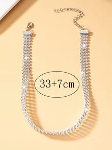 1pc Gorgeous Rhinestone Embellished Collarbone Necklace For Daily Wear - Multicolor - View 5