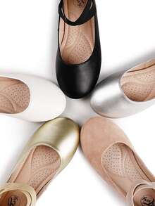 Trary Girls Dress Shoes With Crossover Straps Girls Ballet Flats Mary Jane Flats - 白色 - 查看 6