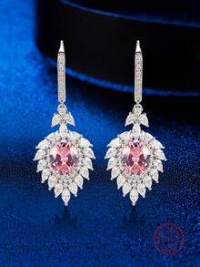 2入組甜美925純銀鋯石耳環,適合女性日常穿搭、約會、工作、派對、婚禮等場合