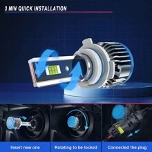 2入組/包HB39005LED頭燈燈泡帶80W16000LM光束,300%亮度增加車LED,航天鋁,IP68防水,6000K超亮LED轉換成套工具 - 9005/HB3 - 查看 7