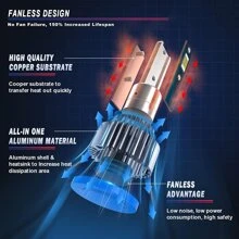 2入組/包HB39005LED頭燈燈泡帶80W16000LM光束,300%亮度增加車LED,航天鋁,IP68防水,6000K超亮LED轉換成套工具 - 9005/HB3 - 查看 4