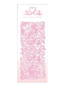 1 Peça/adesivo De Coração Com Fita Rosa De Pvc De 7 Cm * 17 Cm E Gradiente A Laser