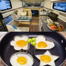 1pc Stainless Steel Fried Egg Ring Mold For Cooking Heart & Egg Shaped Fried Eggs