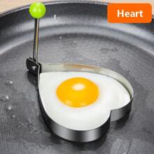 1pc Stainless Steel Fried Egg Ring Mold For Cooking Heart & Egg Shaped Fried Eggs