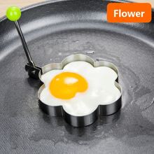 1pc Stainless Steel Fried Egg Ring Mold For Cooking Heart & Egg Shaped Fried Eggs
