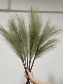 3,62FT 3 în 1 iarbă artificială de pampas mare, moale și pufoasă, floare artificială lungă, stuf artificial din plastic, 1 plantă artificială pompoasă verde măsliniu, floare artificială falsă, iarbă decorativă boho din stuf pentru umplerea vazei, decor de casă, petrecere de nuntă, decor de petrecere de toamnă, decor de sufragerie, decor de masă pentru recoltă, decor, decor de Halloween sau de Ziua Recunoștinței, decorațiuni de Crăciun pentru brad/cunună, Ziua Îndrăgostiților, cadouri pentru ziua de naștere, absolvire, decor de toamnă, toamnă