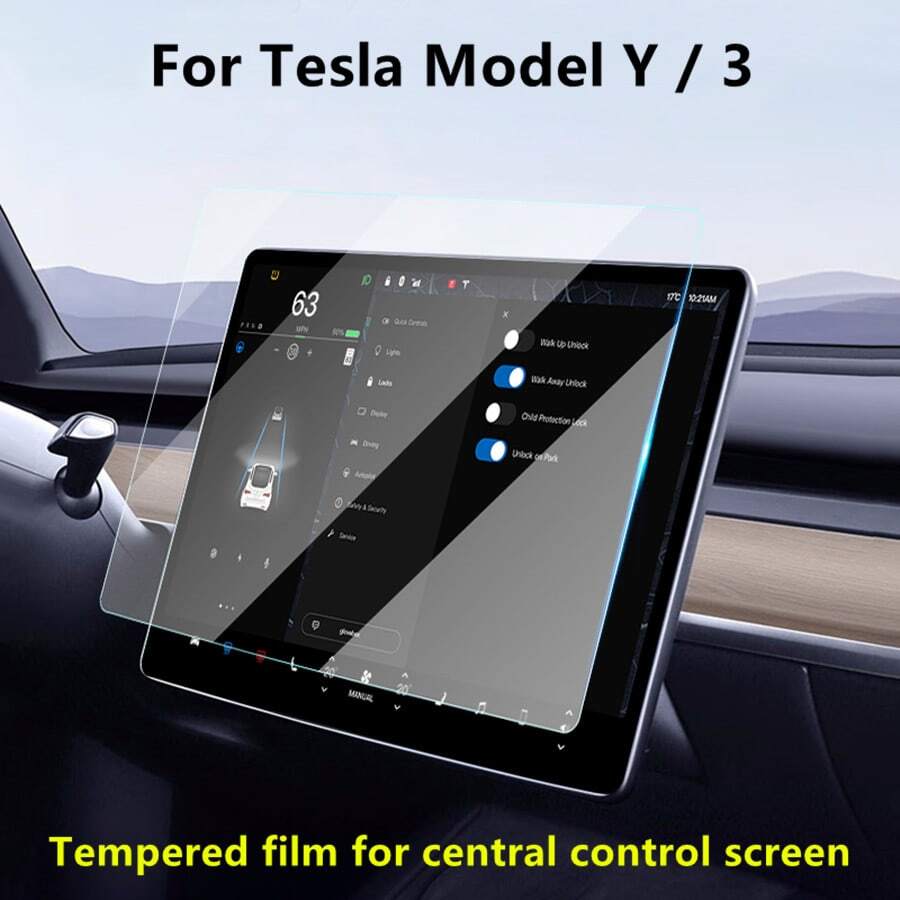 Kính cường lực Bảo vệ màn hình Đối với Tesla Mô hình Y 3 Bảng điều khiển trung tâm ô tô Chống chói HD Phim ảnh Sự bảo vệ Phụ kiện - Trong sáng - Xem 1