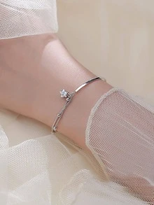 1 Miếng Đúng mốt Hai lớp Màu bạc Ngôi sao Vòng tay Đối với Của phụ nữ Mỗi ngày Mặc - Bạc - Xem 3