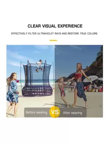 1 件男女通用圆框厚框时尚眼镜，时尚装饰眼镜，适合夏季海滩度假、户外、旅行