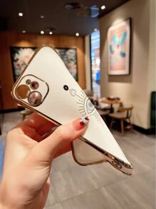 1 Vỏ điện thoại mạ điện hình mắt đơn giản khắc laser Tương thích với điện thoại Apple - Nhiều màu - Xem 3