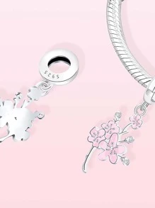 1 Miếng Duy nhất Tinh tế S925 Màu bạc Hoa , Con ong , Cây dừa Đồ treo , DIY Vòng tay Phụ kiện Đối với phụ nữ , Quà kỷ niệm - Bạc - Xem 7
