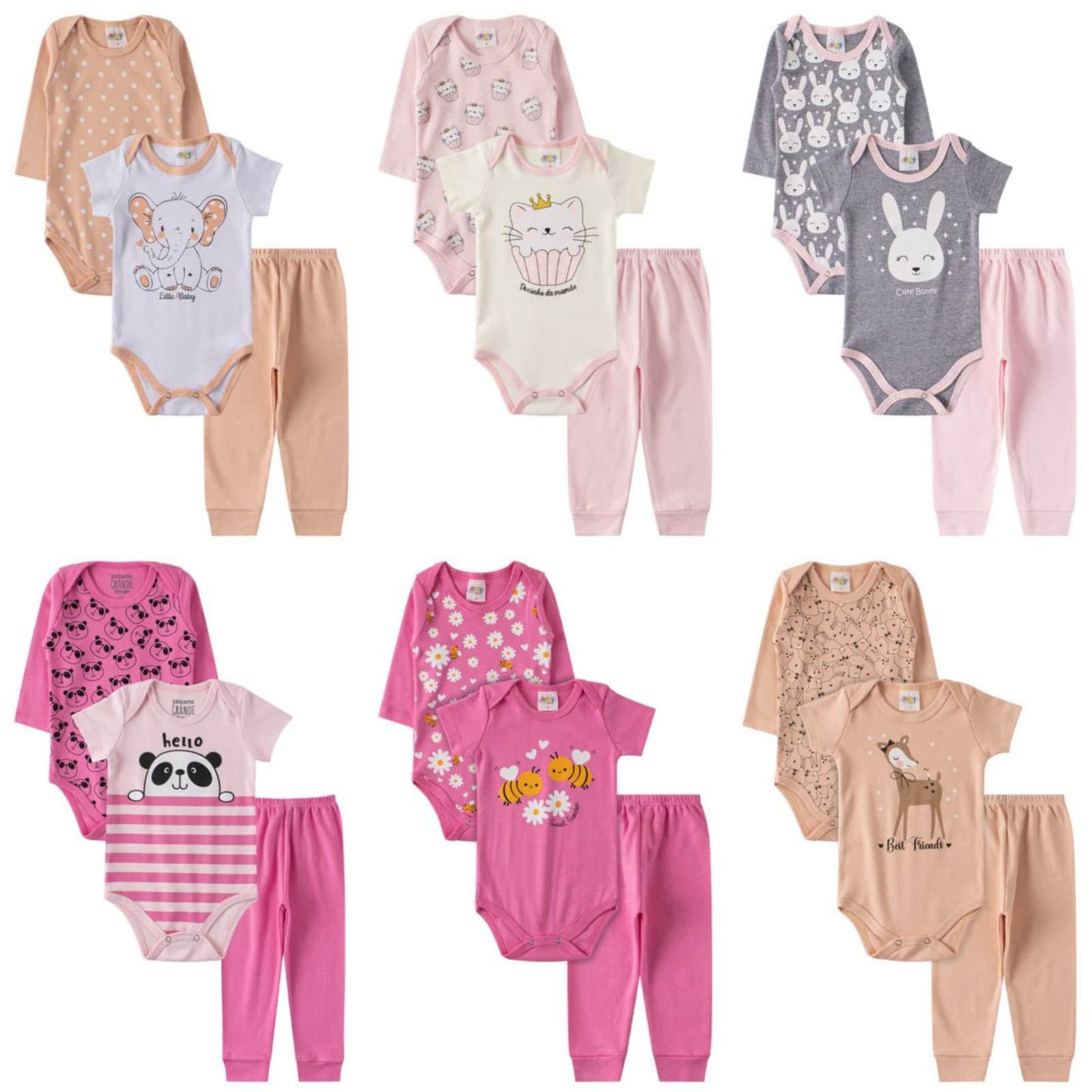Baby Girls Bodysuits - Màu Hồng baby - Xem 1