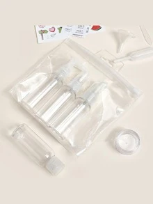 旅行可再填充瓶套裝噴霧乳液洗髮水沐浴露管裝瓶化妝品空液體容器便攜式工具補充裝 - 白色 - 查看 7