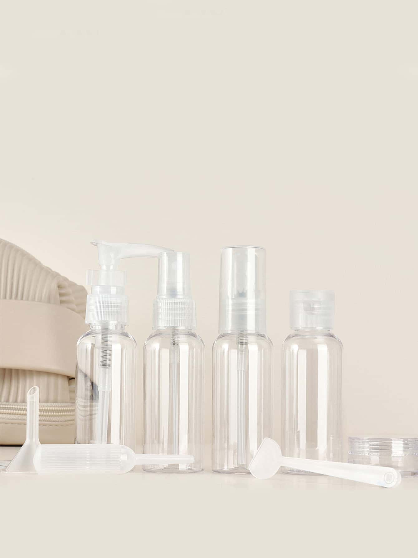 旅行可再填充瓶套裝噴霧乳液洗髮水沐浴露管裝瓶化妝品空液體容器便攜式工具補充裝 - 白色 - 查看 1