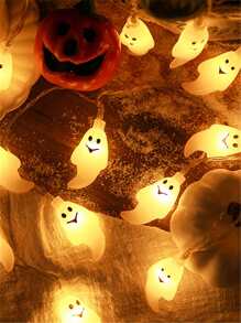 1 件 10/20/40 LED 2/3/6 米固体鬼魂灯串适用于万圣节节日装饰万圣节装饰房间装饰万圣节花园装饰礼物仙女节日装饰节日装饰 - 彩色 - 查看 6