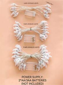 1 件 10/20/40 LED 2/3/6 米固体鬼魂灯串适用于万圣节节日装饰万圣节装饰房间装饰万圣节花园装饰礼物仙女节日装饰节日装饰 - 彩色 - 查看 10
