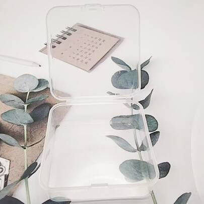 3入組透明方形塑膠盒,可裝耳塞、珠寶、五金配件、扣件等,作為收納盒使用