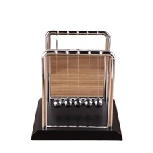 1入組迷你擺動鋼球:有趣物理書桌玩具適用於家庭裝飾和教育性遊戲,牛頓的搖籃物理模型軌道,無聲辦公室放鬆,禮品適用於兒童和學生 - 黑色 - 查看 6