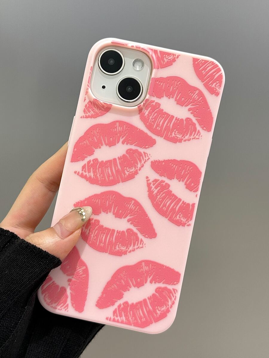 Pink Lip Design Phone Case For IPhone 11 12 13 14 15 16 Pro Max for