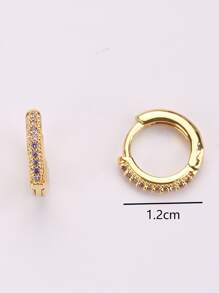 Hoa tai dạng vòng trang trí bằng đá Zirconia - Màu tím - Xem 3