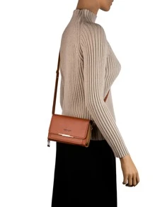 女士简约单肩包 简约零钱包 女士斜挎包 带可拆卸肩带 1 件 棕色 PU 皮革单肩斜挎包 手机钱包 带金属装饰 女士时尚便携手提箱设计单肩包 - 百搭拉链零钱包，出行方便！ 礼物礼物