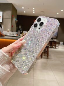 情人节亮片银色 Y2k 水钻装饰手机壳 - 彩色 - 查看 3