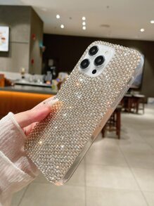 Apple Y2k 水钻装饰手机壳 - 金色 - 查看 3