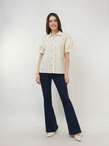 Women Blouses - Màu be - Xem 3