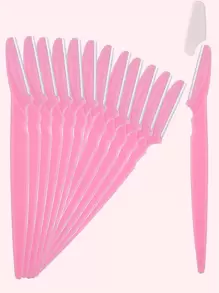 12 件套修眉刀，男女通用，面部剃须刀，易于使用，修眉刀，粉色 - 粉色 - 查看 1