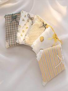 5条装 M-XL 码女士纯棉碎花内裤，中腰性感内衣