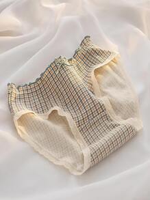 5条装 M-XL 码女士纯棉碎花内裤，中腰性感内衣