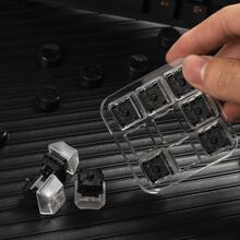 9-key Switch Tester With Cherry Mx Cross Mechanical Keyboard Switch, Diy Axle Texture Test Tool, Transparent Pc Nylon Material Base With Transparent Blank Keycap, Including Keycap Puller - Clear - View 3