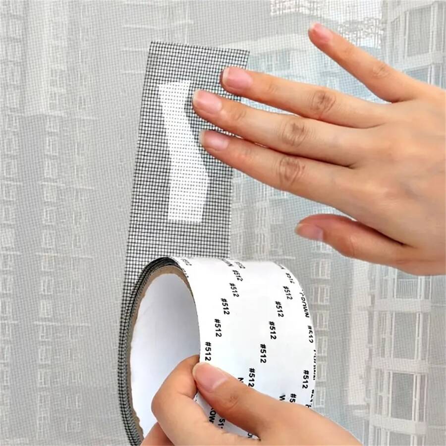 Self-adhesive Window Screen Mosquito Net Repair Tape Window Screen Mesh Sticker /2pcs black - Black - View 1