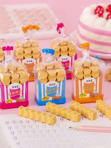 2 piezas Borrador con dibujos animados papas fritas en forma de - Multicolor - Ver 1