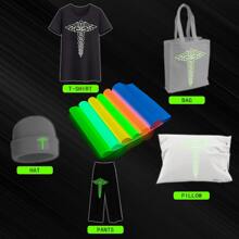 白色螢光服裝diy配件