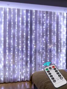 1入usb銅線簾燈8種模式(白色/暖白色/多色)3mx1m/3mx2m/3mx3m100/200/300 Led燈珠 - 白色 - 查看 2