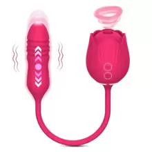 Vibrador de succión de vagina en forma de rosa, succionador de pezón, estimulador de clítoris para lamer Oral, Juguetes sexuales potentes para mujeres