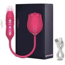 Vibrador de succión de vagina en forma de rosa, succionador de pezón, estimulador de clítoris para lamer Oral, Juguetes sexuales potentes para mujeres
