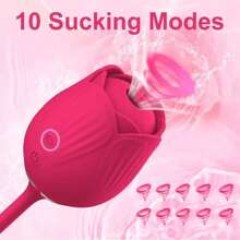 Vibrador de succión de vagina en forma de rosa, succionador de pezón, estimulador de clítoris para lamer Oral, Juguetes sexuales potentes para mujeres