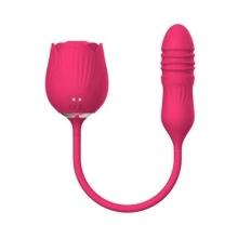 Vibrador de succión de vagina en forma de rosa, succionador de pezón, estimulador de clítoris para lamer Oral, Juguetes sexuales potentes para mujeres