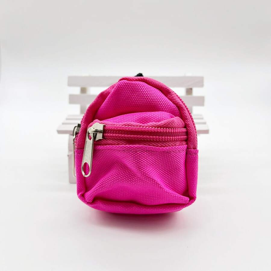 1 pieza Mochila en miniatura accesorio para muñeca, pequeña mochila escolar simulada mejor como regalo - Rosa Fucsia - Ver 1