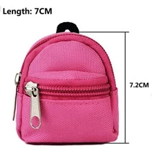 1 pieza Mochila en miniatura accesorio para muñeca, pequeña mochila escolar simulada mejor como regalo - Rosa Fucsia - Ver 2