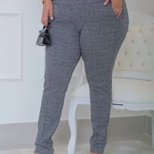 Plus Size Pants - 淺灰色 - 查看 3