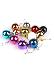 24pcs 12-color Christmas Ball Decoration For Christmas Tree - Pink - View 5